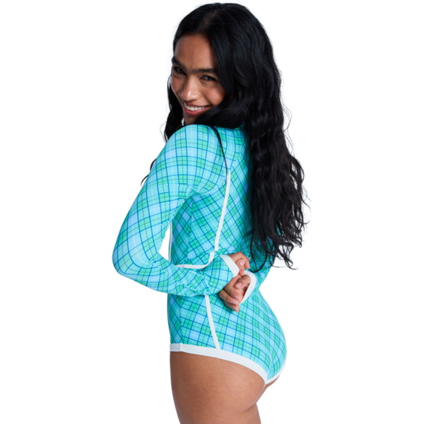 2026 Roxy Dames Go Girl Surf Long Sleeve Surf Suit ERJWR03919 - Katydid As If Plaid